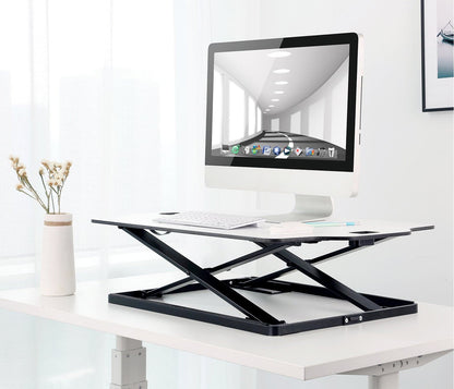 Ergonest Sit-Stand Desk Converter – Gas Spring, White