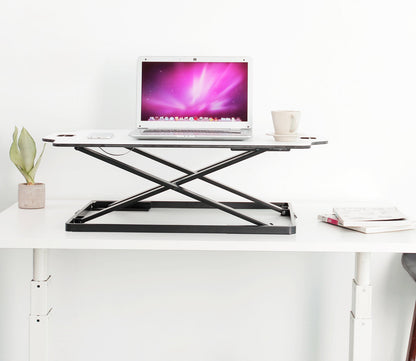 Ergonest Sit-Stand Desk Converter – Gas Spring, White