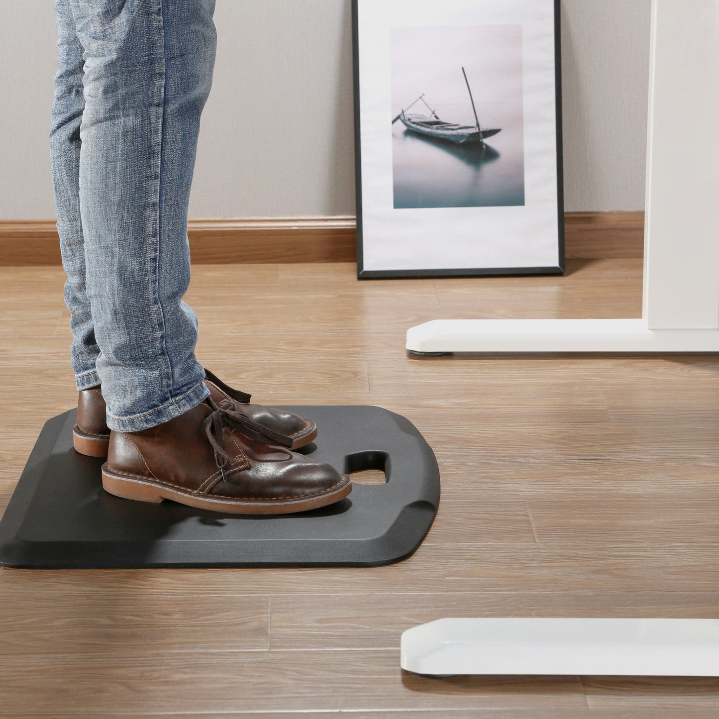Ergonest Anti-Fatigue Standing Desk Mat – Gel Foam, Black