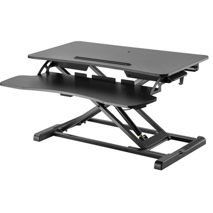 Ergonest Two-Tier Sit-Stand Desk Converter – Gas Spring, Black