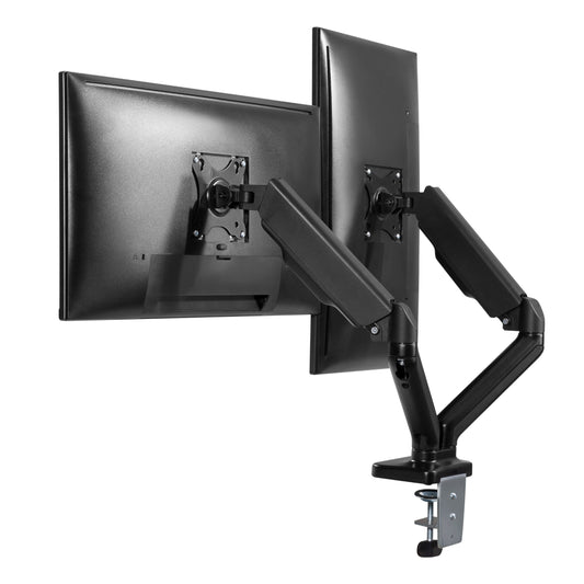 Dual monitor arm, articulated swing arm, 17 to 32 inch