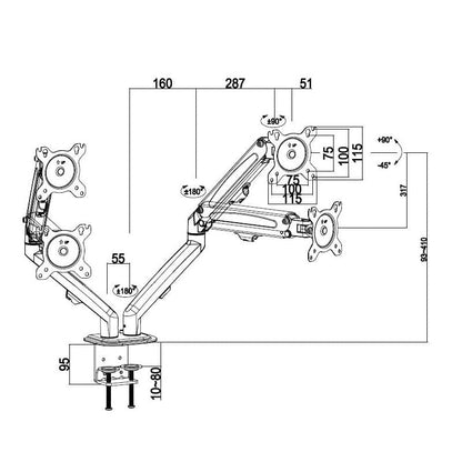 Ergonest Dual Monitor Arm – Articulated Swing Arm (17–32 in)