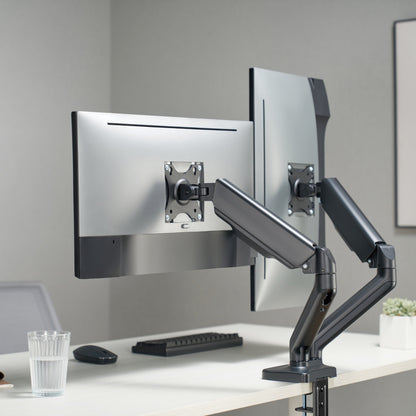 Ergonest Dual Monitor Arm – Articulated Swing Arm (17–32 in)