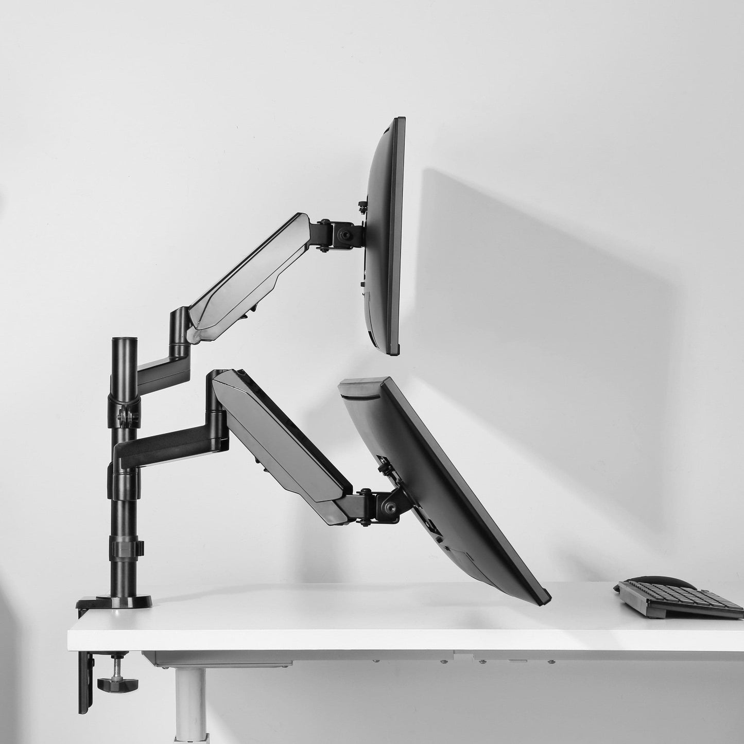 Ergonest Extra-Height Dual Monitor Arm – Articulated (17–32 in)