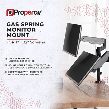 Ergonest Extra-Height Dual Monitor Arm – Articulated (17–32 in)