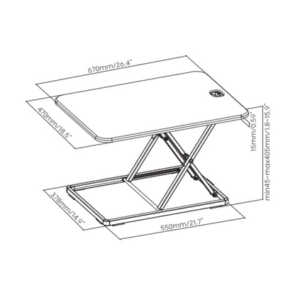 Ergonest Lite Sit-Stand Desk Converter – Black