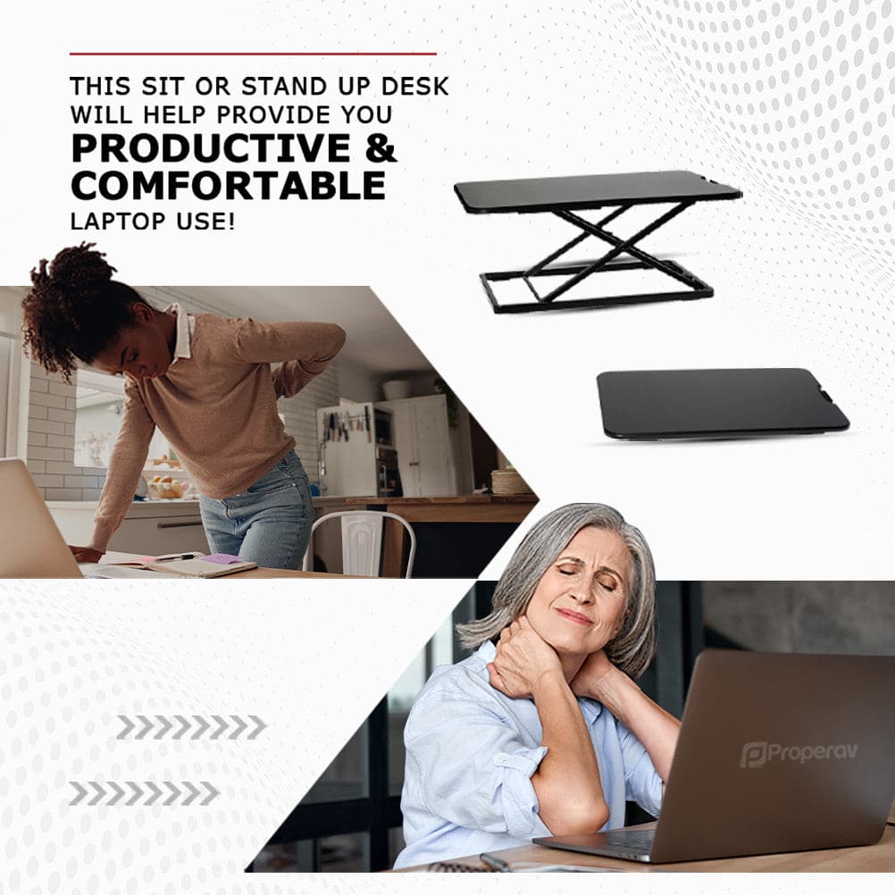 Ergonest Lite Sit-Stand Desk Converter – Black