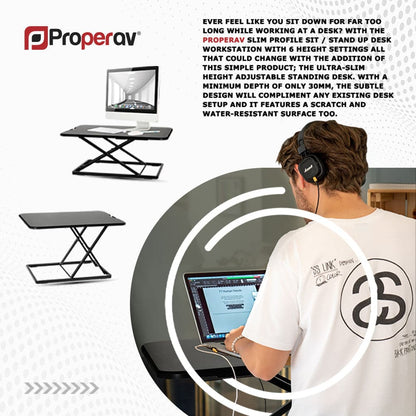 Ergonest Lite Sit-Stand Desk Converter – Black