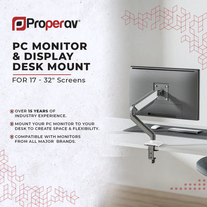 Ergonest Monitor Arm – Gas Spring Swing Arm (17–32 in)