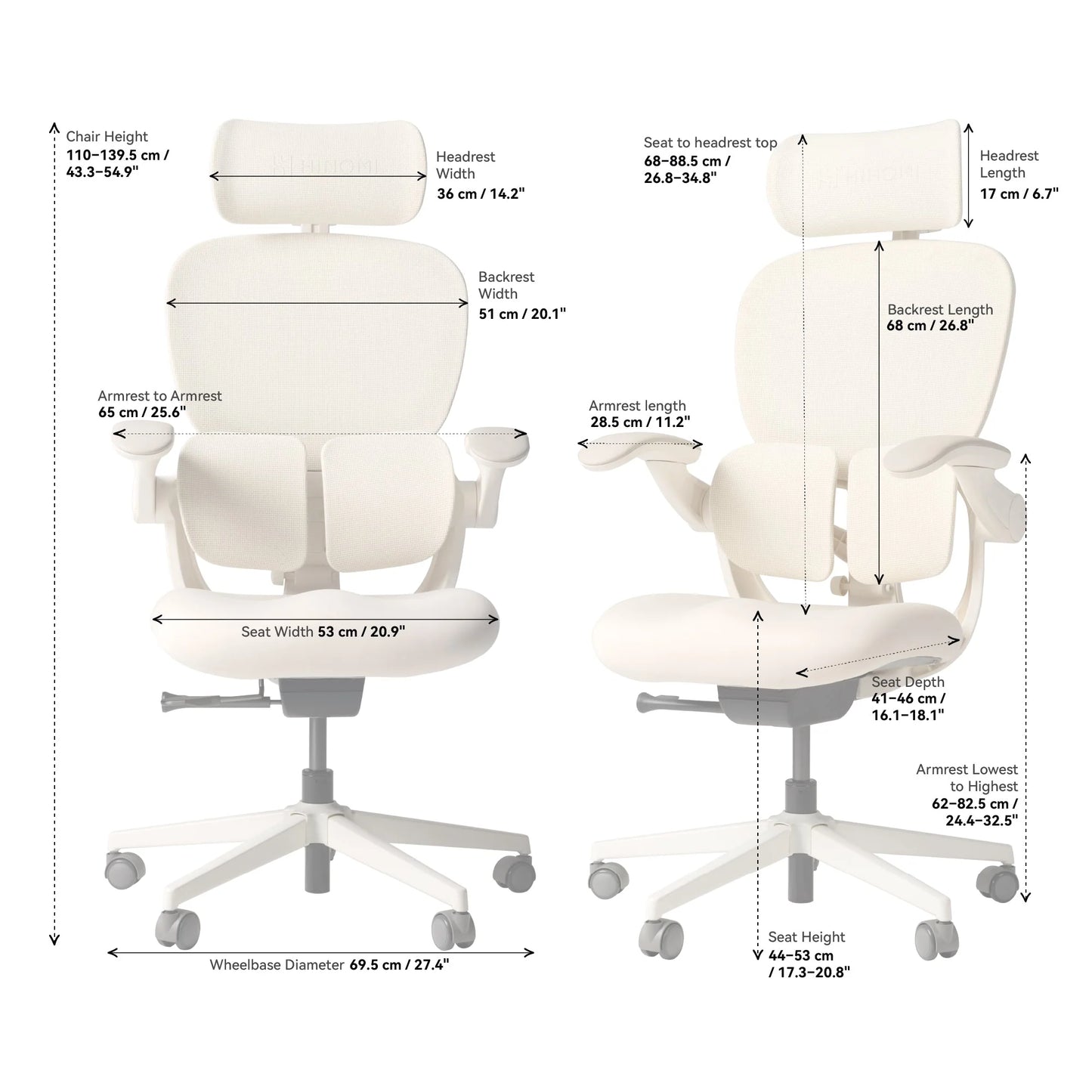 Hinomi Q2 Ergonomic Office Chair with Complimentary Footrest – The Next Generation of the Q1
