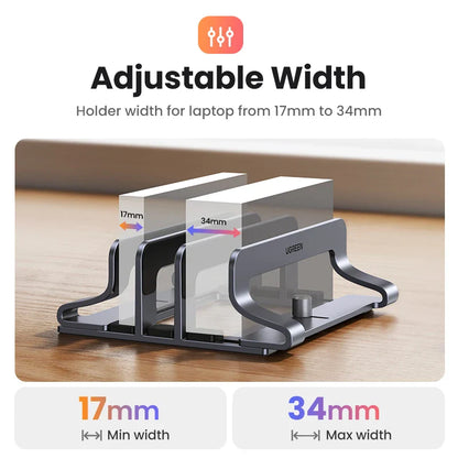 Ergonest Vertical Laptop Stand – Triple-Slot Aluminium