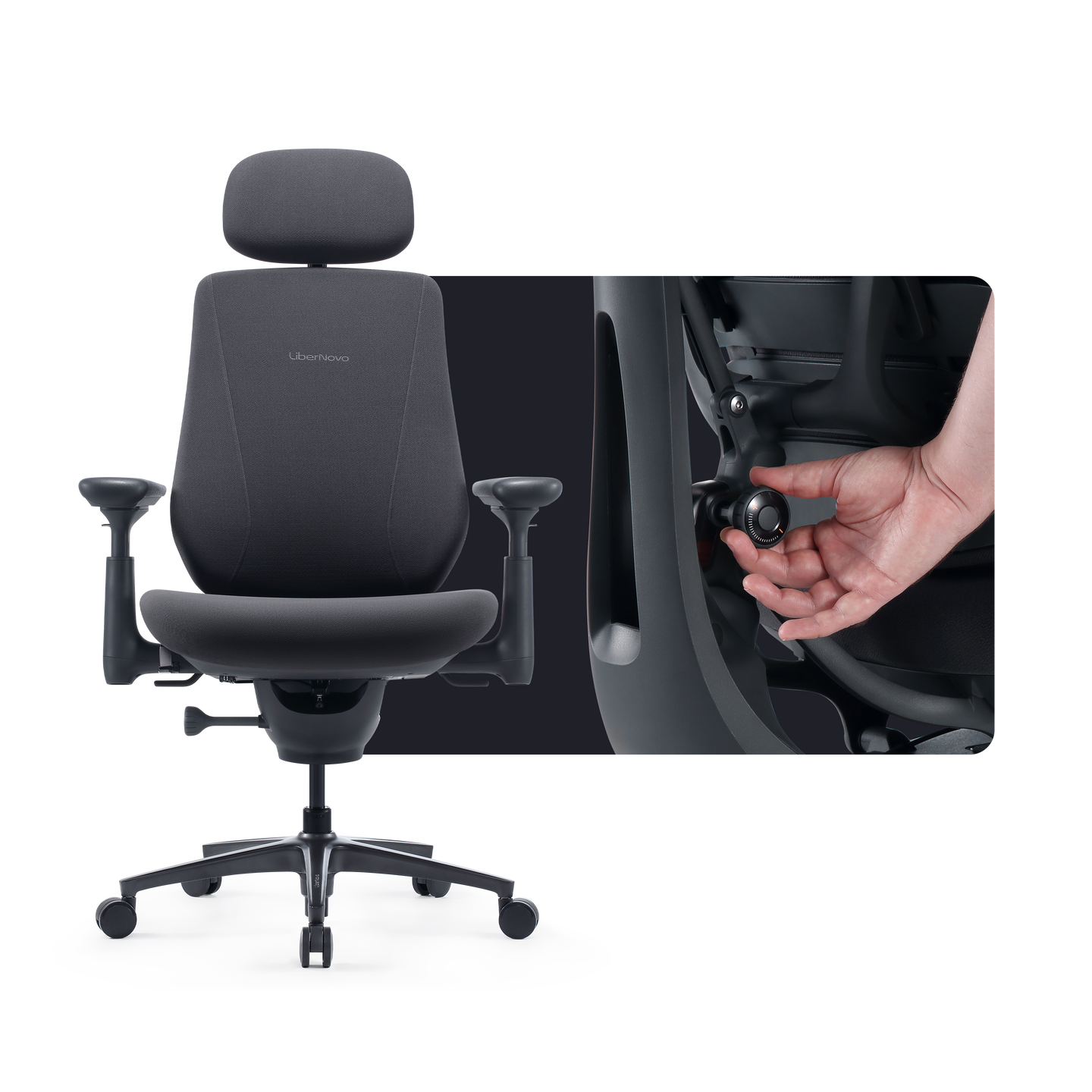 LiberNovo Maxis Ergonomic Chair – Big & Tall Office Chair up to 399 lbs with 160° Recline & Active AirFlow