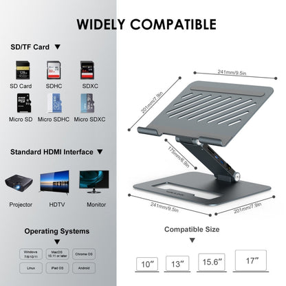 Ergonest Portable Aluminium Laptop Stand with USB-C Docking Station