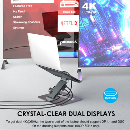 Ergonest Portable Aluminium Laptop Stand with USB-C Docking Station