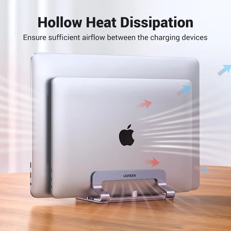 Ergonest Foldable Vertical Laptop Stand – Aluminium (up to 17 in)