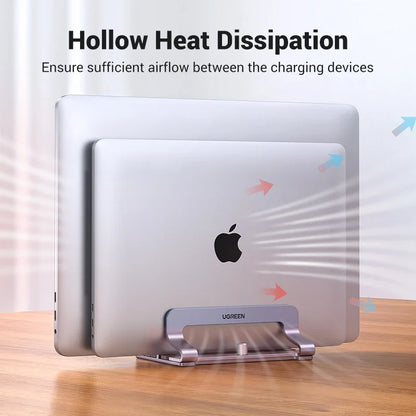 Ergonest Foldable Vertical Laptop Stand – Aluminium (up to 17 in)