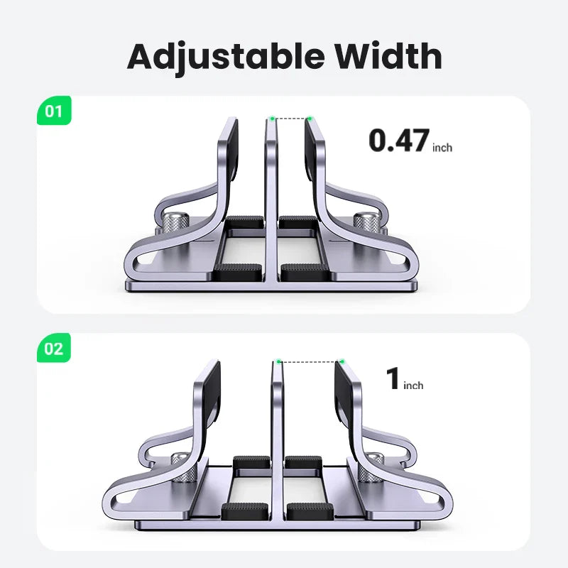 Ergonest Foldable Vertical Laptop Stand – Aluminium (up to 17 in)