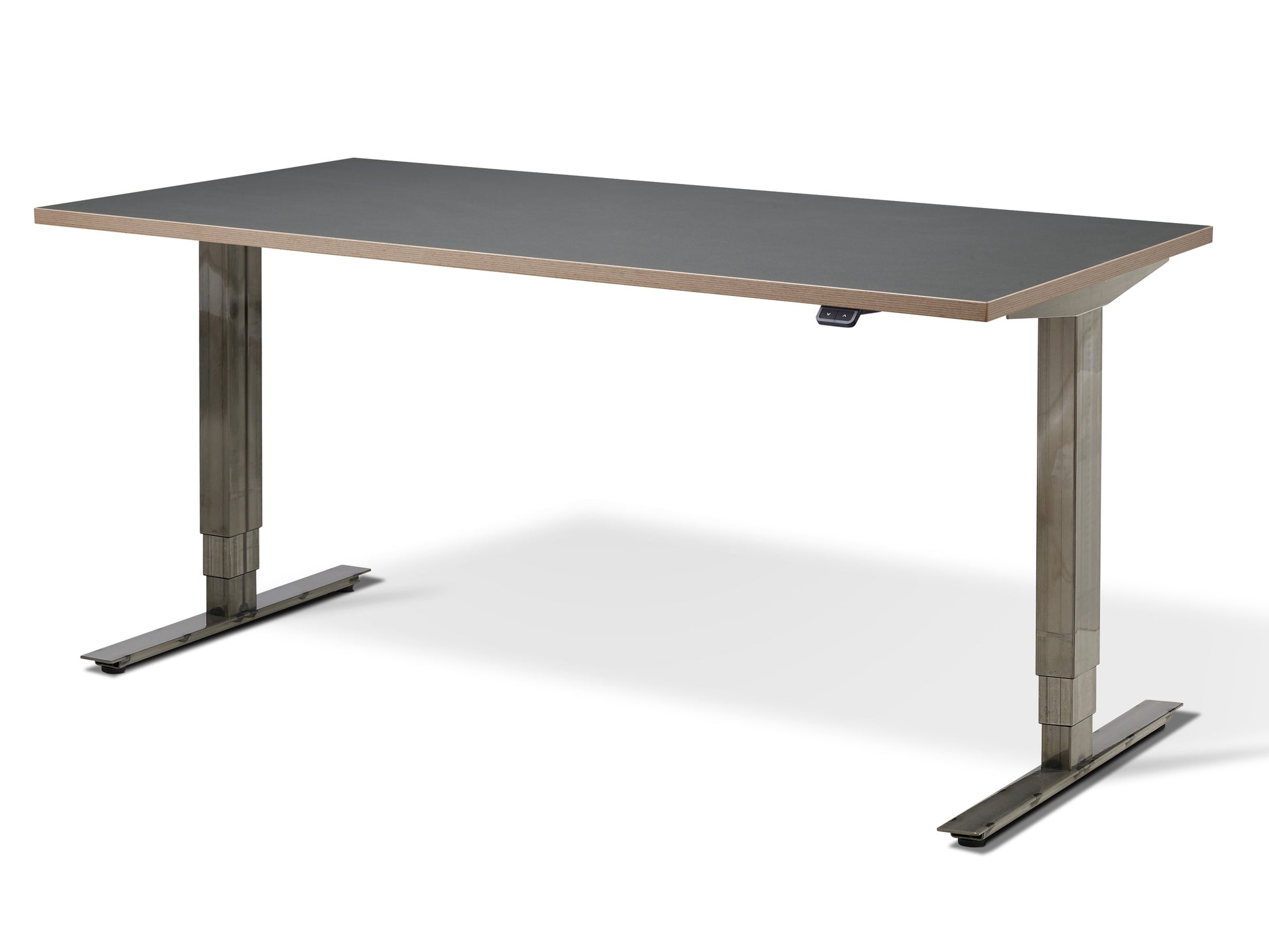 Signature Rustik Standing Desk FRISKA Graphite Ply Edged