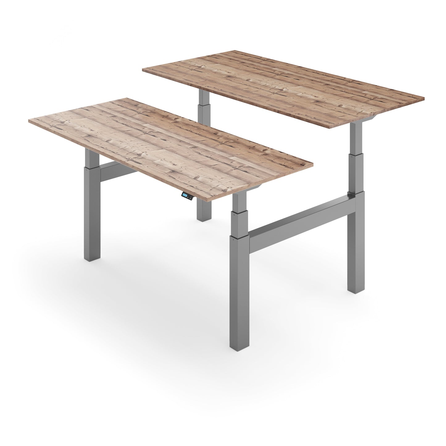 Flytta Back-2-Back Timber worktop Silver frame