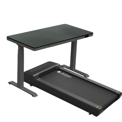 LifeSpan TR1200-Power Treadmill Desk with Glass Standing Desk + SC130 Smart Console