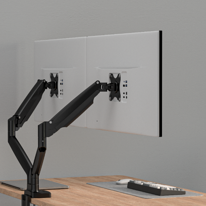 Ergonomic Gas Assisted Flat Screen Twin Monitor Arms