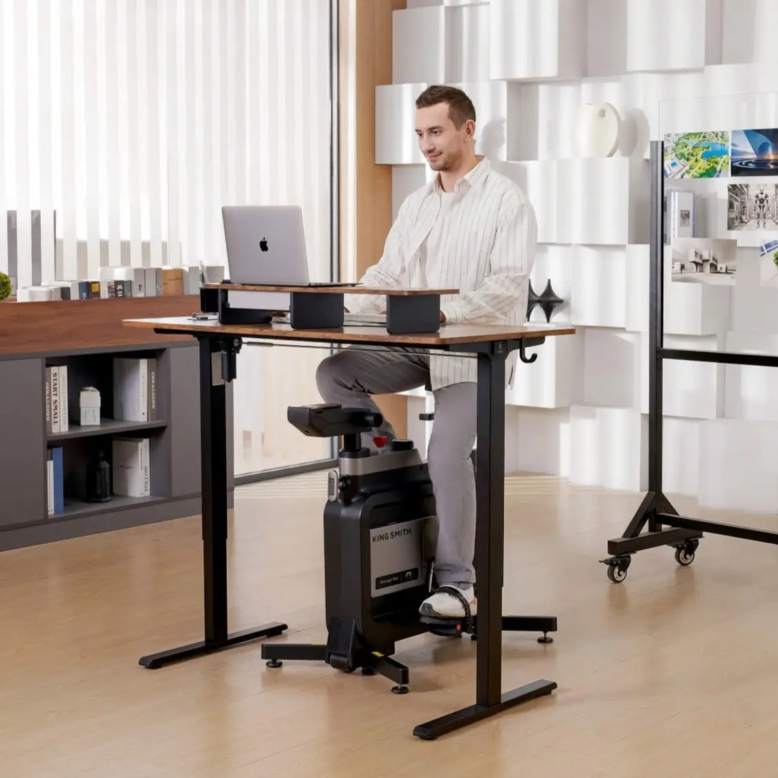 WFH Office Bundle - W1B Exercise Bike + King Smith Fitness Standing Desk