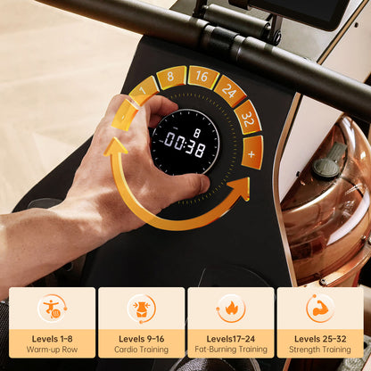 King Smith Fitness WM10 Foldable Water & Magnetic Rowing Machine