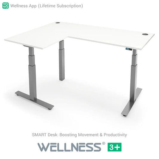 WELLNESS 3+ L-Shape Dual Motor SMART Standing Desk