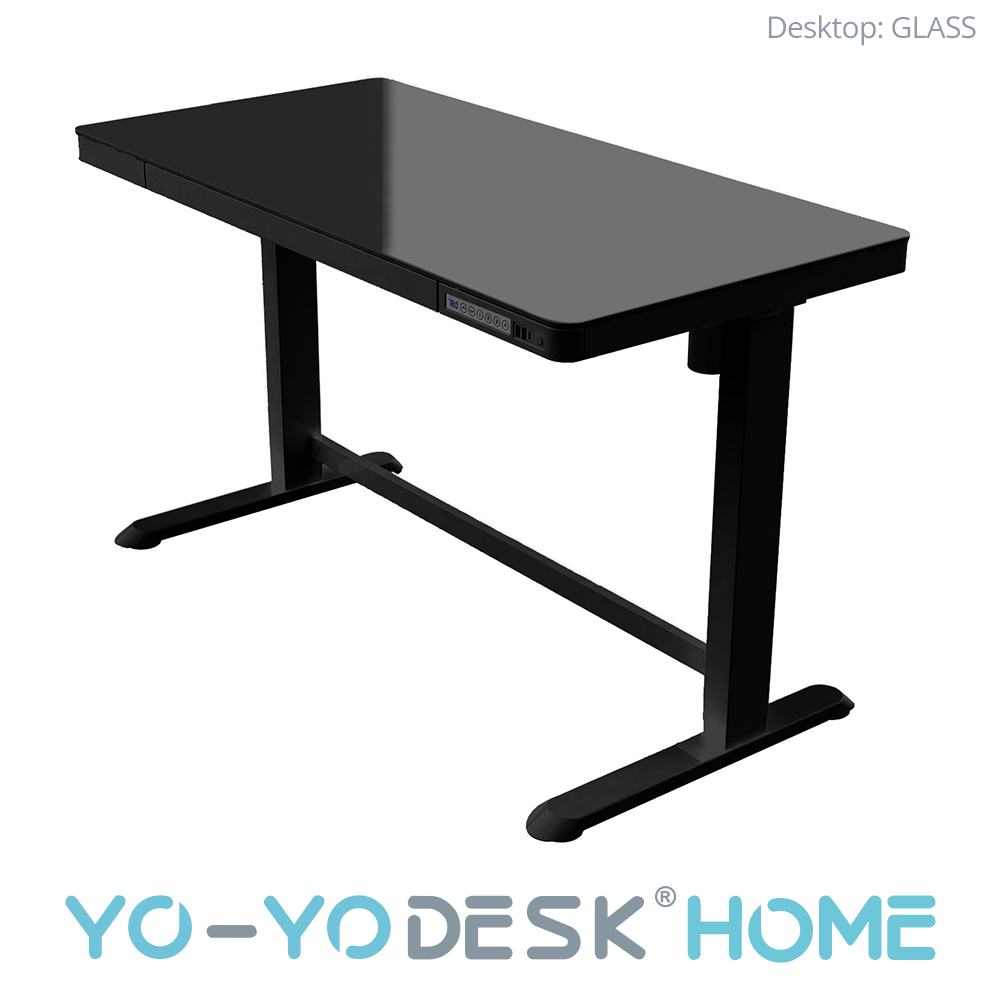 Yo-Yo DESK HOME Standing Desk YO-YO DESK Black Glass(120 x 60 cm)