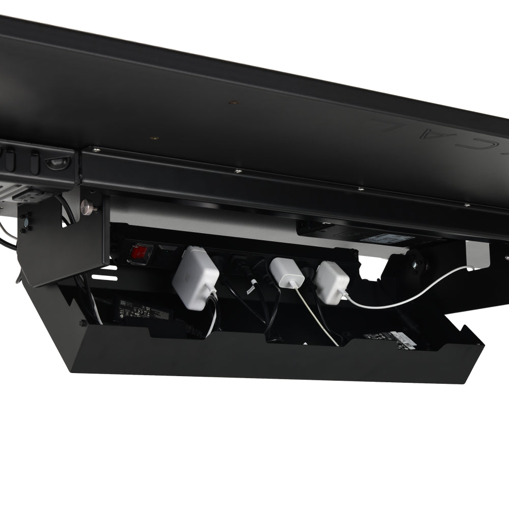 Hexcal Under-Desk Cable Management Tray – Industrial-Grade PDU Power Strip with 45° Tilt