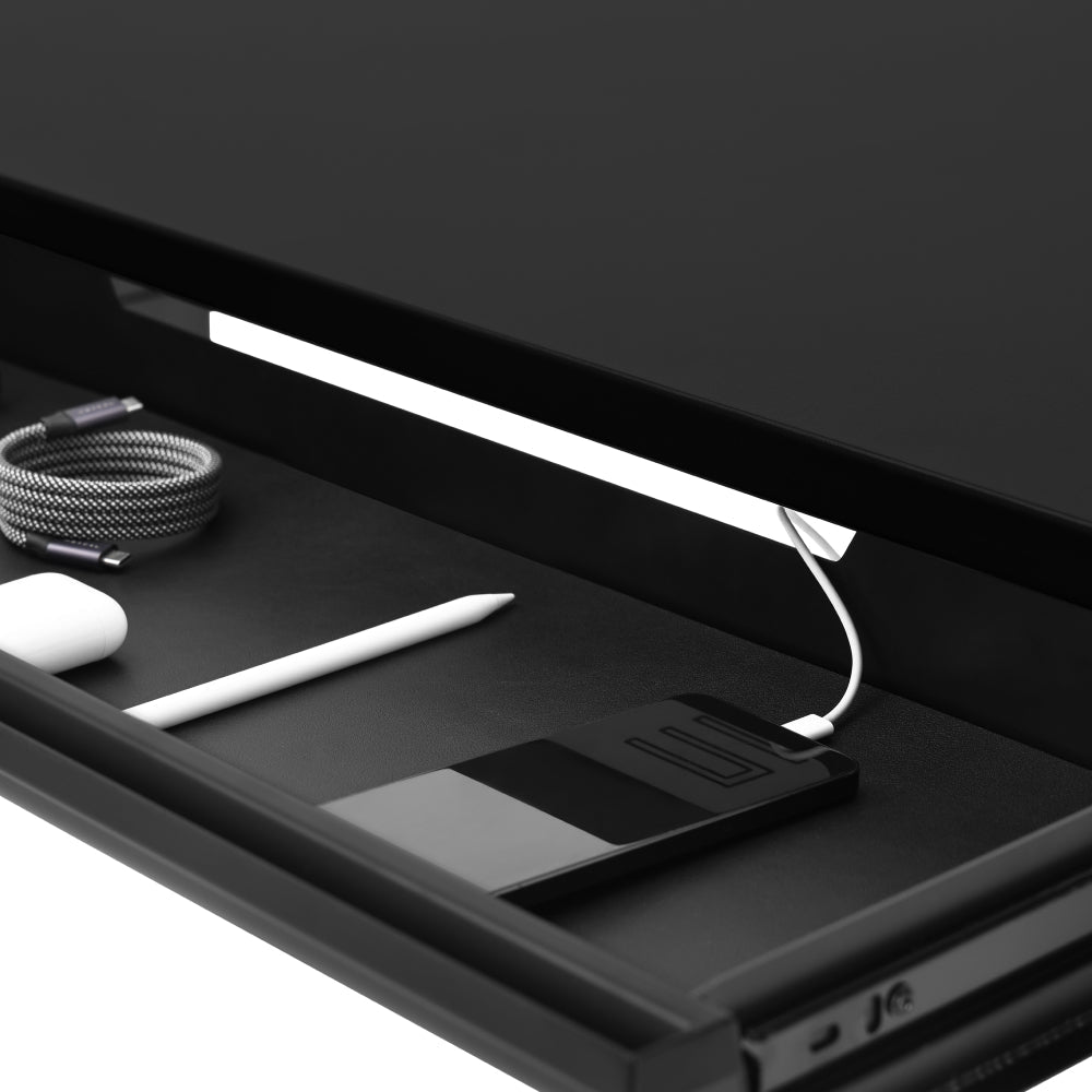 Hexcal Under-Desk Drawer – Ultra-Slim Steel Storage Drawer with Silent Glide for Standing Desks