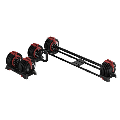King Smith Fitness 24 kg 3-in-1 Adjustable Dumbbell, Barbell & Kettlebell Set