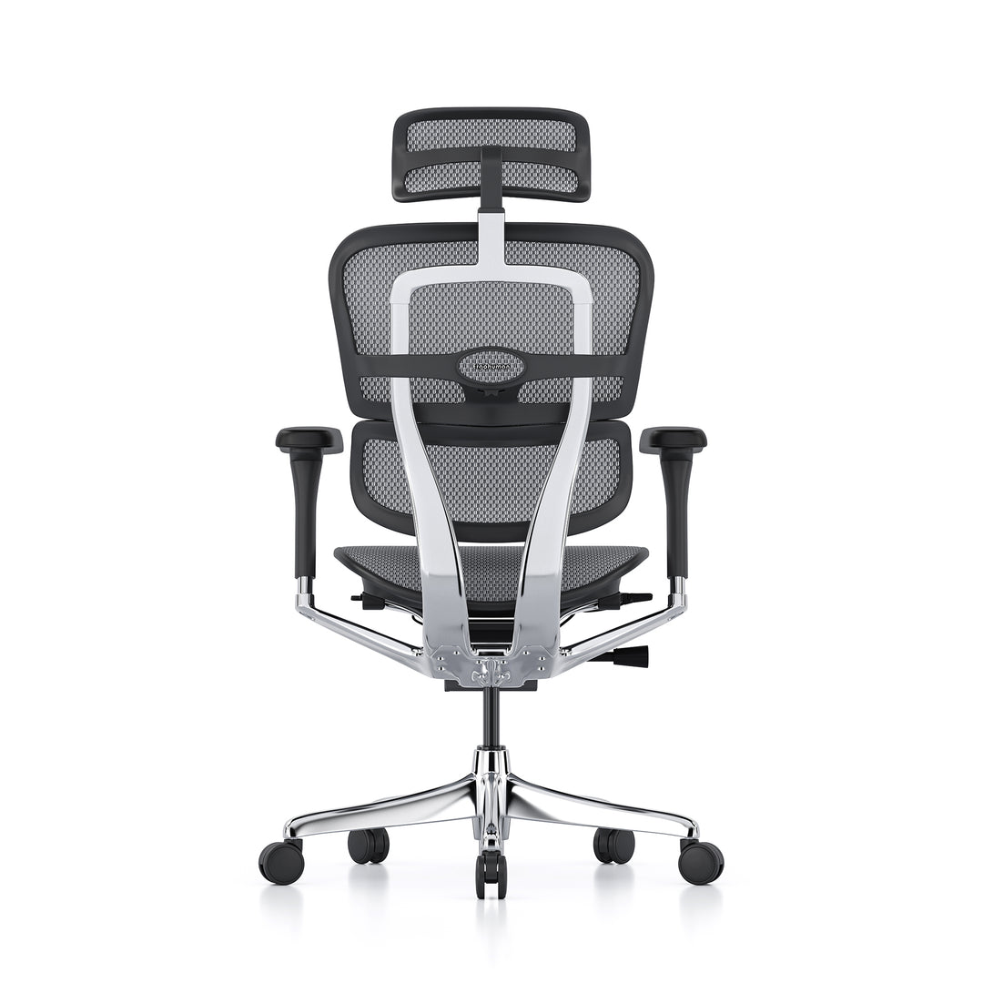 Ergohuman Office Chair- Grey Mesh Office Chair Ergohuman With Headrest Black