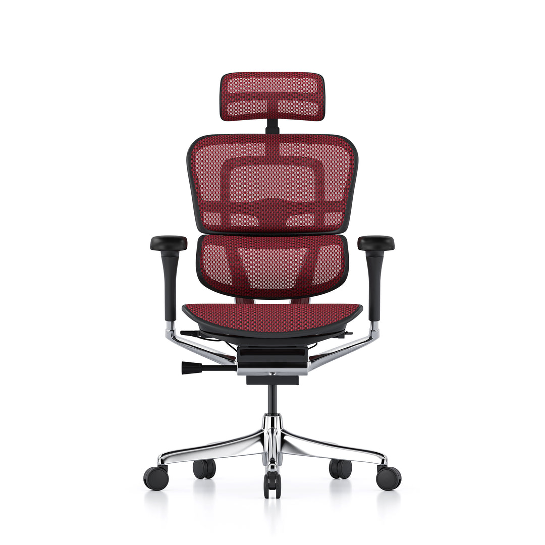 Ergohuman Office Chair- Red Mesh Office Chair Ergohuman With Headrest Black