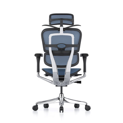 Ergohuman Office Chair- Blue Mesh Office Chair Ergohuman With Headrest + Coat Hanger Black