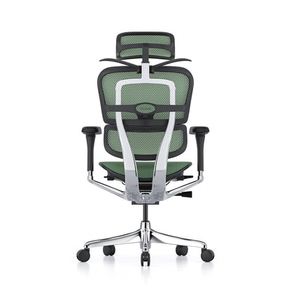 Ergohuman Office Chair- Green Mesh Office Chair Ergohuman With Headrest + Coat Hanger Black