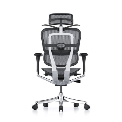 Ergohuman Office Chair- Grey Mesh Office Chair Ergohuman With Headrest + Coat Hanger Black