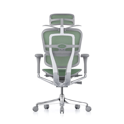 Ergohuman Office Chair- Green Mesh Office Chair Ergohuman With Headrest + Coat Hanger Grey