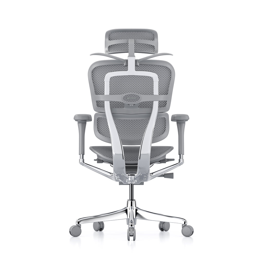 Ergohuman Office Chair- Grey Mesh Office Chair Ergohuman With Headrest + Coat Hanger Grey