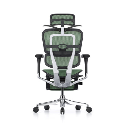 Ergohuman Office Chair- Green Mesh Office Chair Ergohuman With Headrest + Coat Hanger + Legrest Black