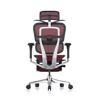 Ergohuman Office Chair- Red Mesh Office Chair Ergohuman With Headrest + Coat Hanger + Legrest Black