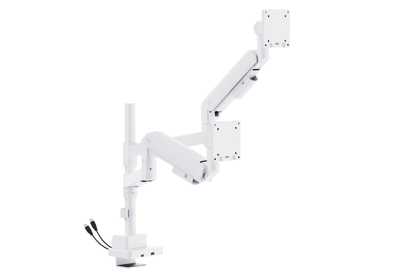 ErgoHide Dual Monitor Arm White