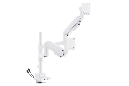 ErgoHide Dual Monitor Arm White