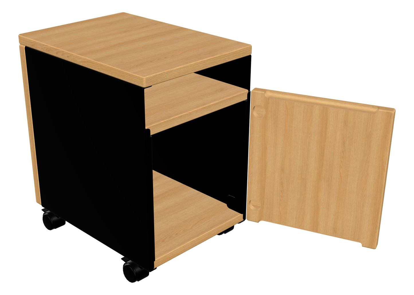 ErgoHide Mobile Cabinet Oak Black