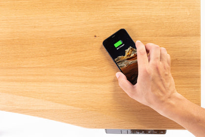 ErgoHide oak cable space desk wireless charger