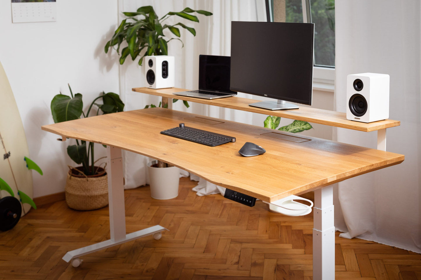 ErgoHide oak cable space desk surface