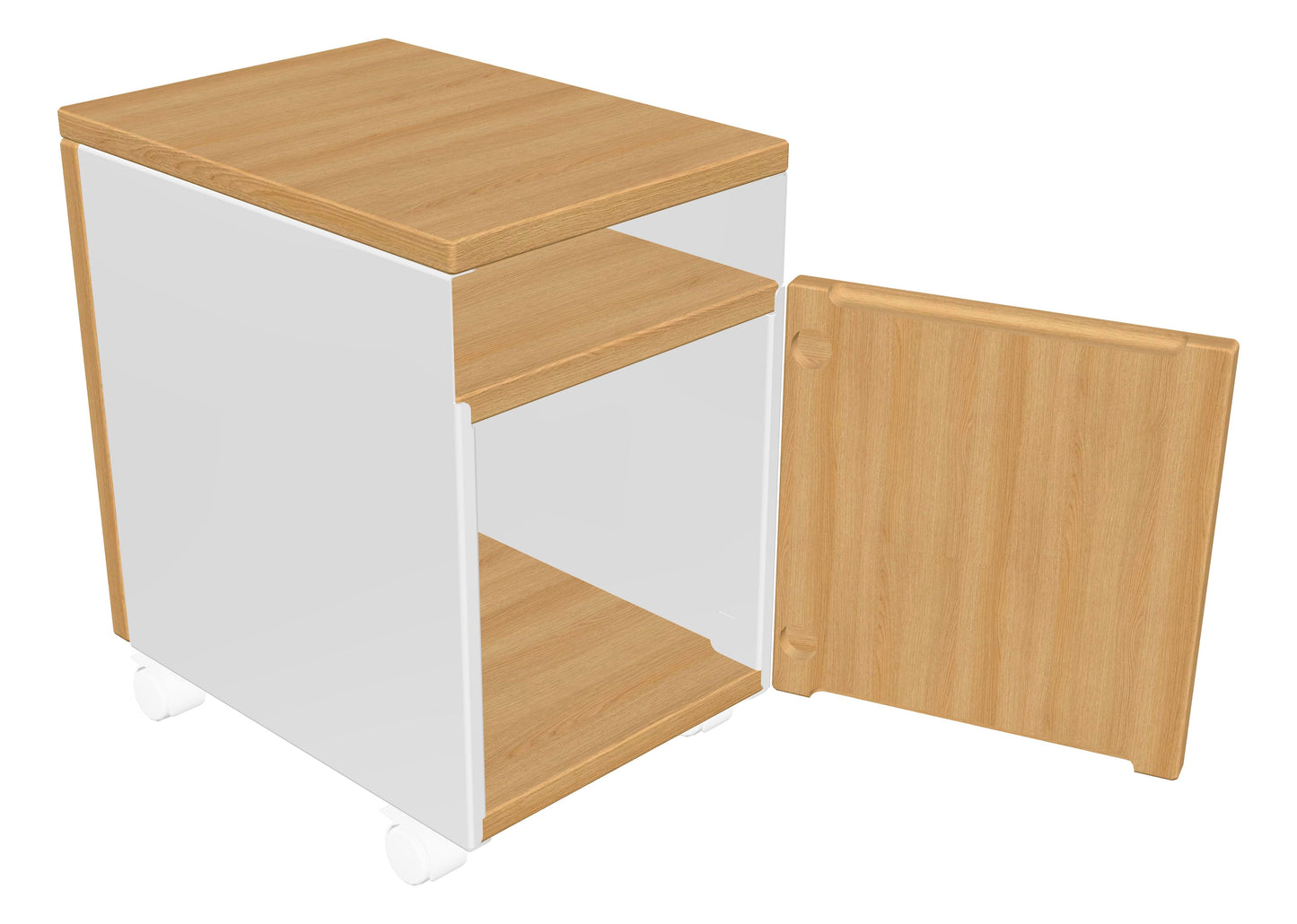 ErgoHide Mobile Cabinet Oak White