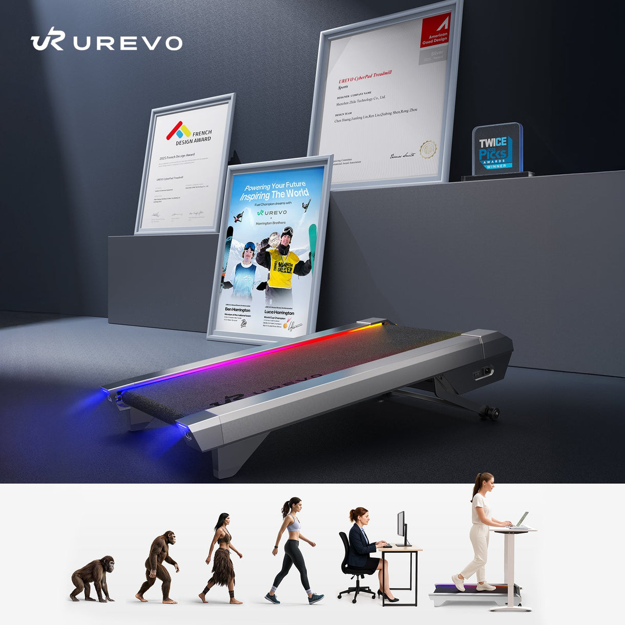 UREVO CyberPad Under-Desk Walking Pad for Office