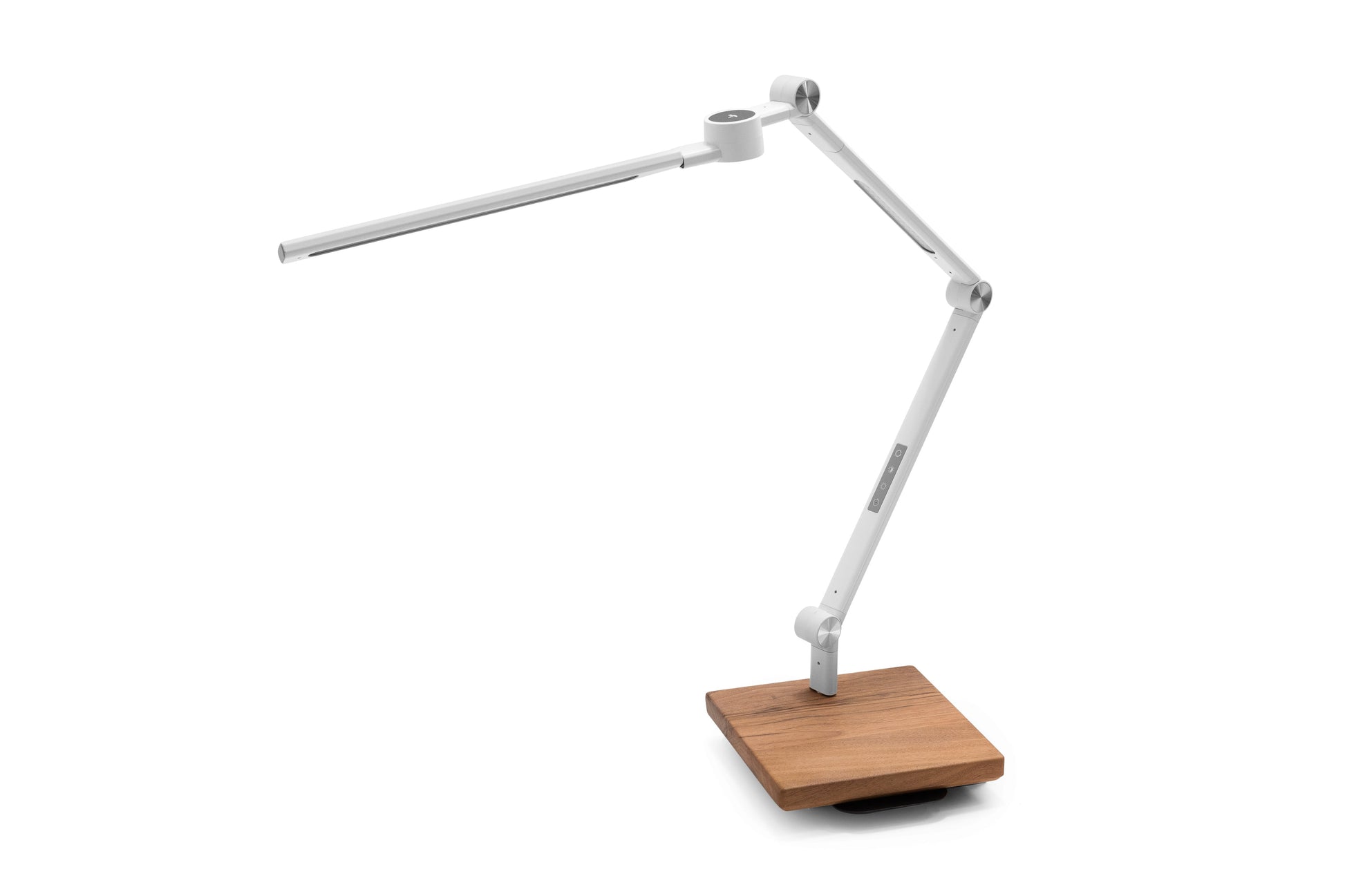 ErgoHide Adjustable LED Lamp Walnut White