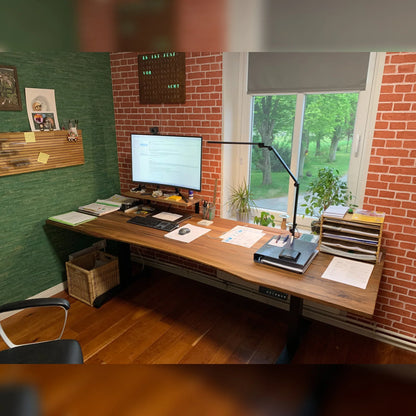 ErgoHide walnut desk cable management